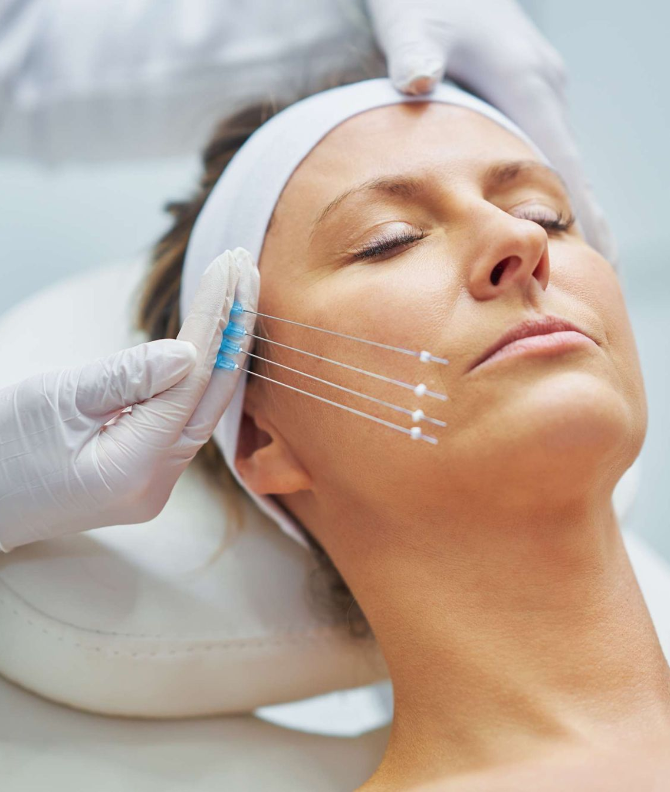 Close-up of a face in black and white