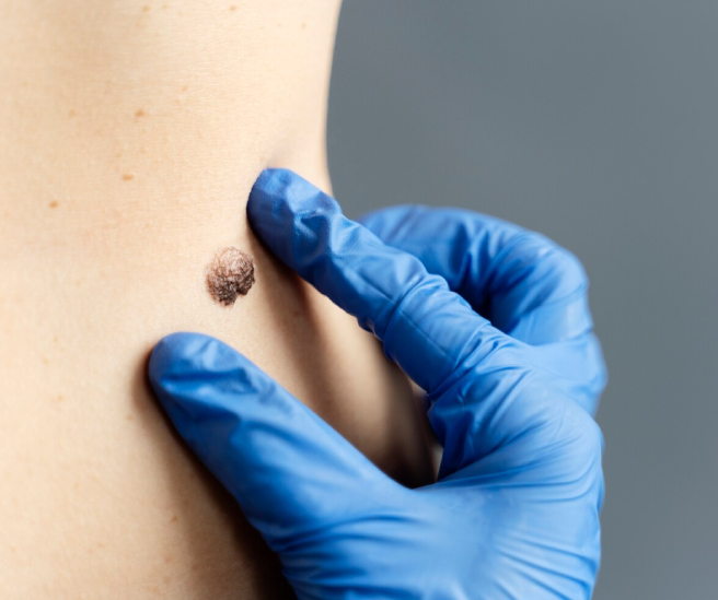 Close-up of a face in black and white