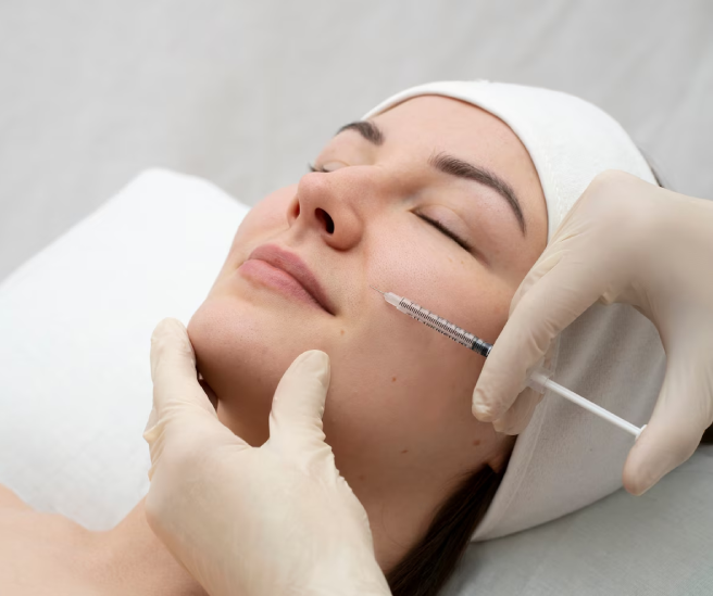 Close-up of a face in black and white